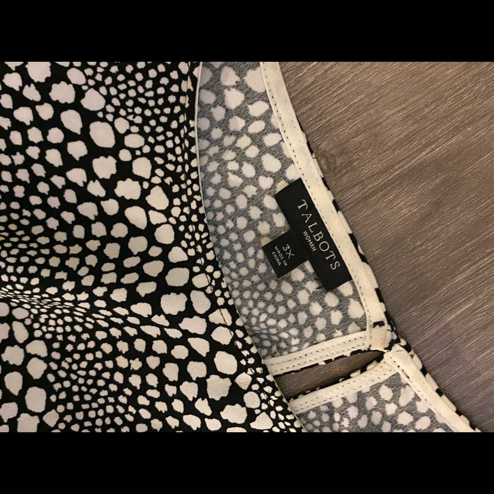 Talbots black and white blouse